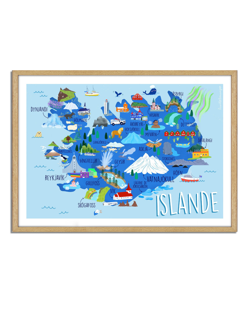 Carte de l'islande