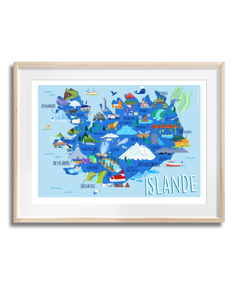 Carte de l'islande