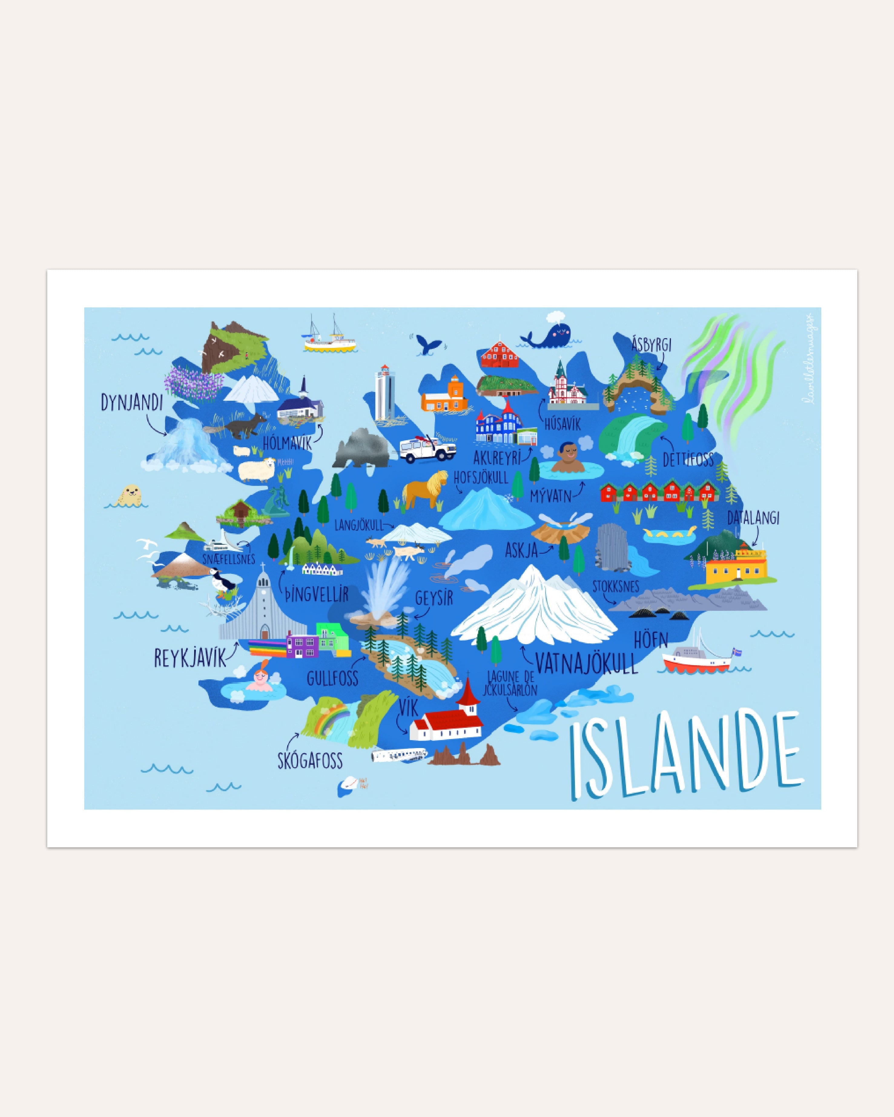 Carte de l'islande